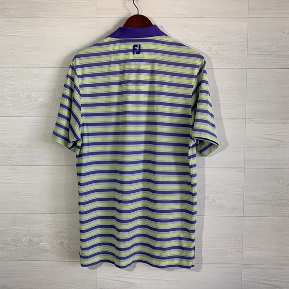 FootJoy Green Purple Striped Polo Shirt - Picture 5 of 6